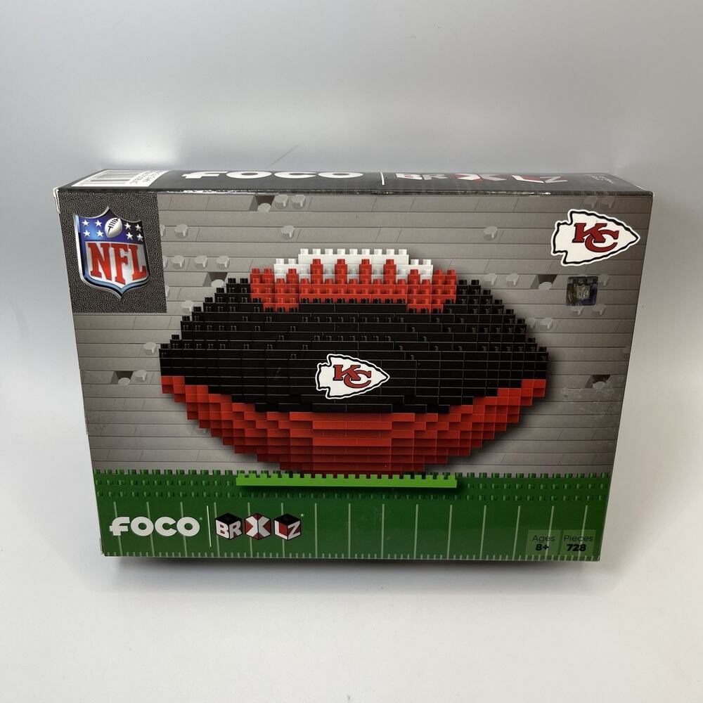 FOCO BRXLZ NFL Kansas City Chiefs KC Football 728 piece Set 3-D Construction NEW